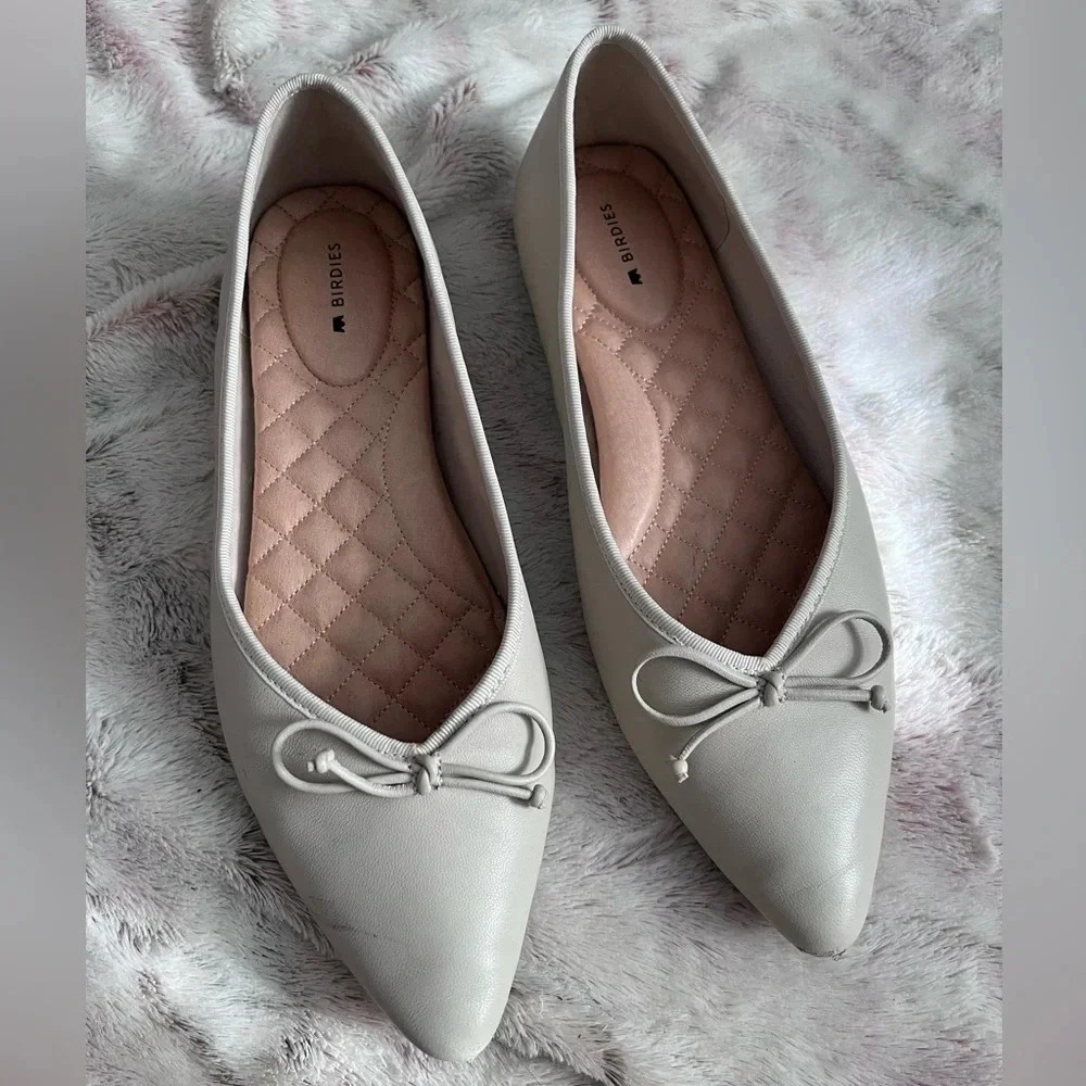 Birdies The Goldfinch Pointed-Toe Leather Ballet Flat